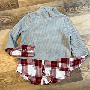 After market mixed media mock neck sweater